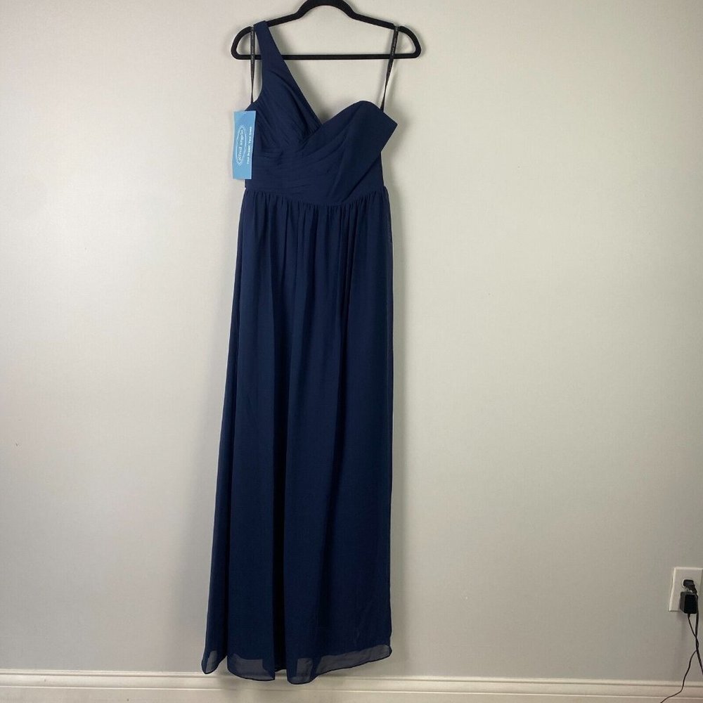 Signature Alfred Angelo Purple Maxi One Shoulder Bridesmaid Dress 6 Gown